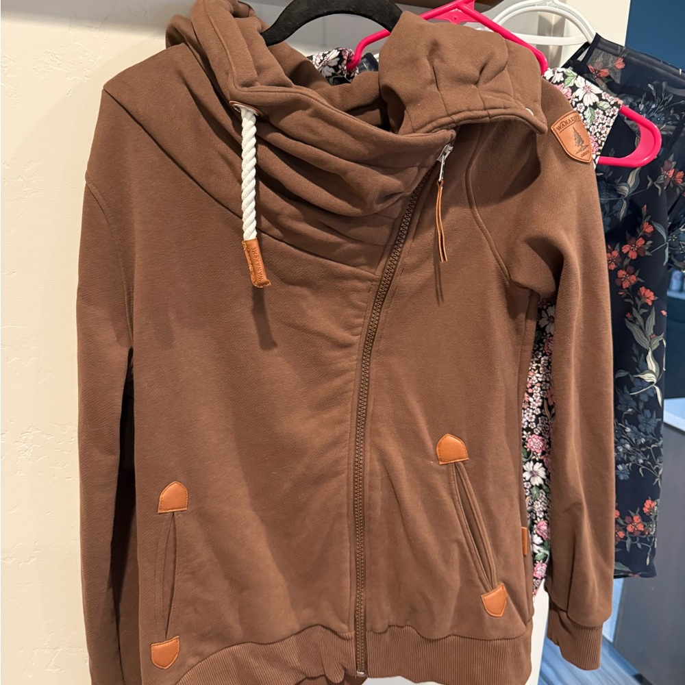 Wanakome Brown Hoodie with Unique Details